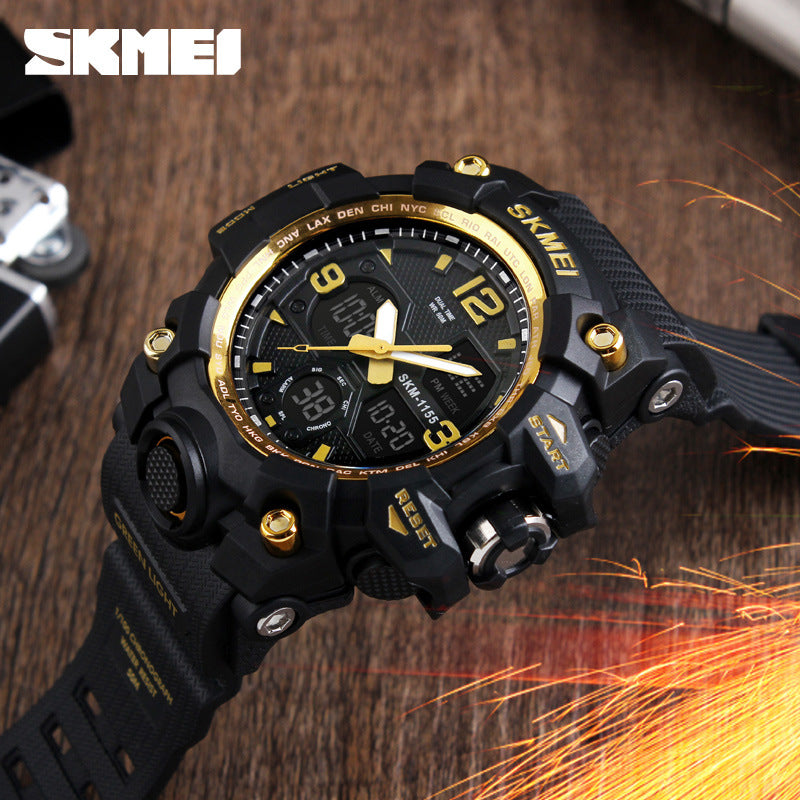 50M Waterproof Outdoor Sports Watch – Dual Display Khaki