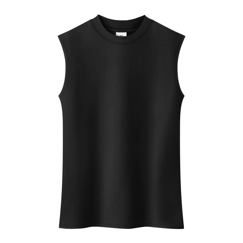 Mock Neck Sleeveless Tank Top – Slim Fit Cotton Stretch