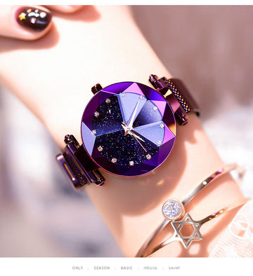 Explosion Magnetite Starry Women's Watch Mesh Belt With Diamonds Ladies Trend Quartz Watch Wrist Watch