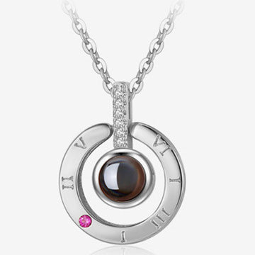 Projection Round Projection Necklace Heart Projection Necklace Love Projection Pendant Peach Heart Jewelry