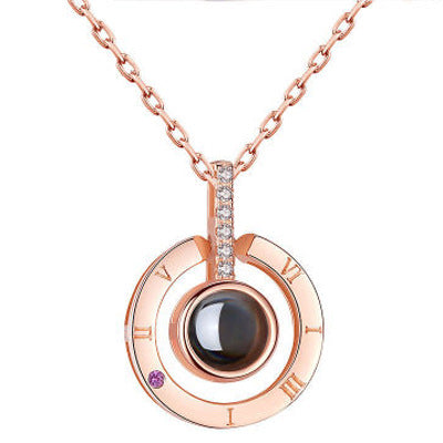 Projection Heart Pendant Necklace – Secret Love Round Choker