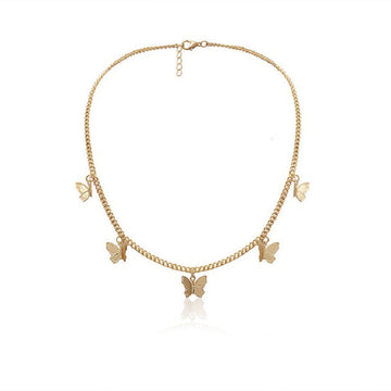 Vibrato with the same temperament single-layer butterfly necklace female fashion OL wild ins style pendant necklace necklace