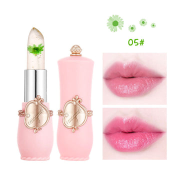 Emaymei dried flower gold leaf jelly color-changing lipstick transparent flower lipstick moisturizing color-changing lipstick wholesale