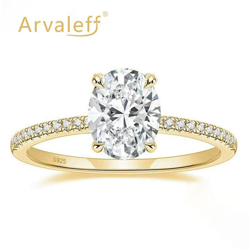 Arvaleff S952 silver ring, 3-carat diamond ring,oval zircon ring, hot selling item.
