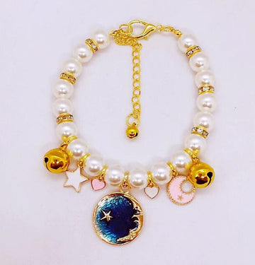Handmade Pet Bell Necklace – Star Moon Butterfly Collar