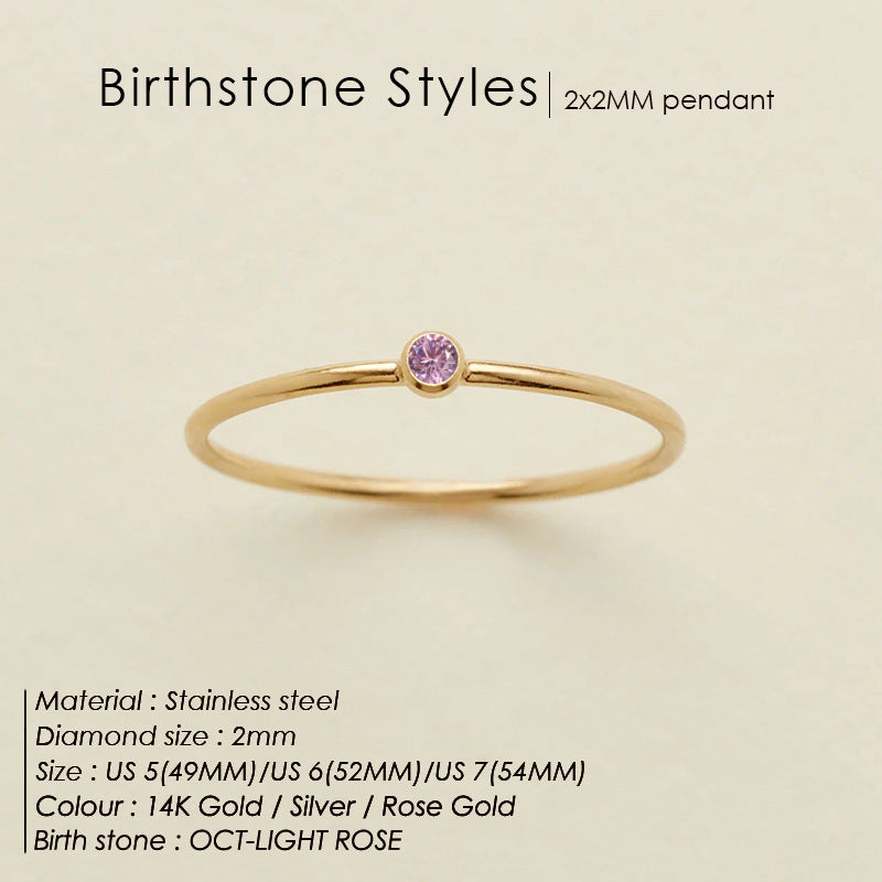 Lagoon Blue Birthstone Ring – Rose Gold Titanium