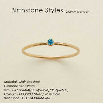 Xinghe European and American cross-border birthstone ring December birthstone ring ring ladies titanium steel ring wholesale