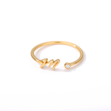 Simple letter ring English letter ring women's opening adjustable ring name ring spot
