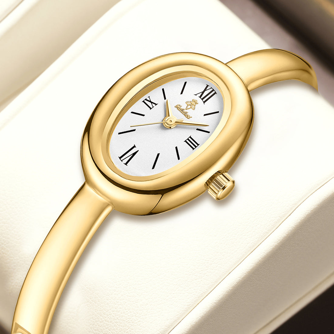 Oval Bracelet Gold Watch – Vintage Elegance