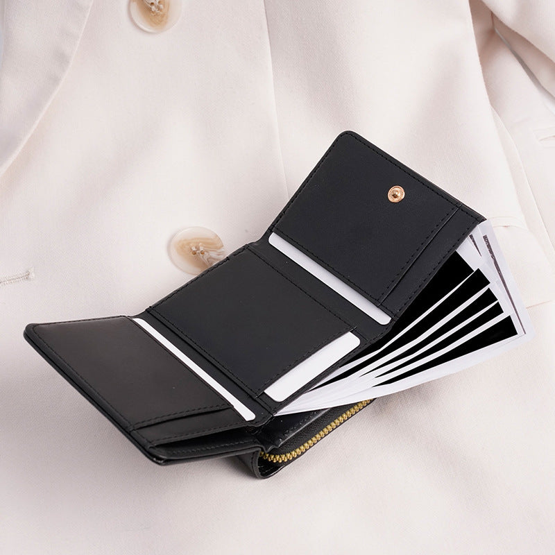 Trifold Small Wallet for Women – Waterproof PU Leather