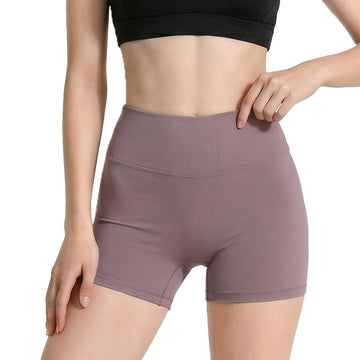 Nude Yoga Shorts, Peach-Shaped High-Waisted Slimming Exercise Shorts, Women's Quick-Drying Anti-Exposure High-Elastic Fitness Shorts