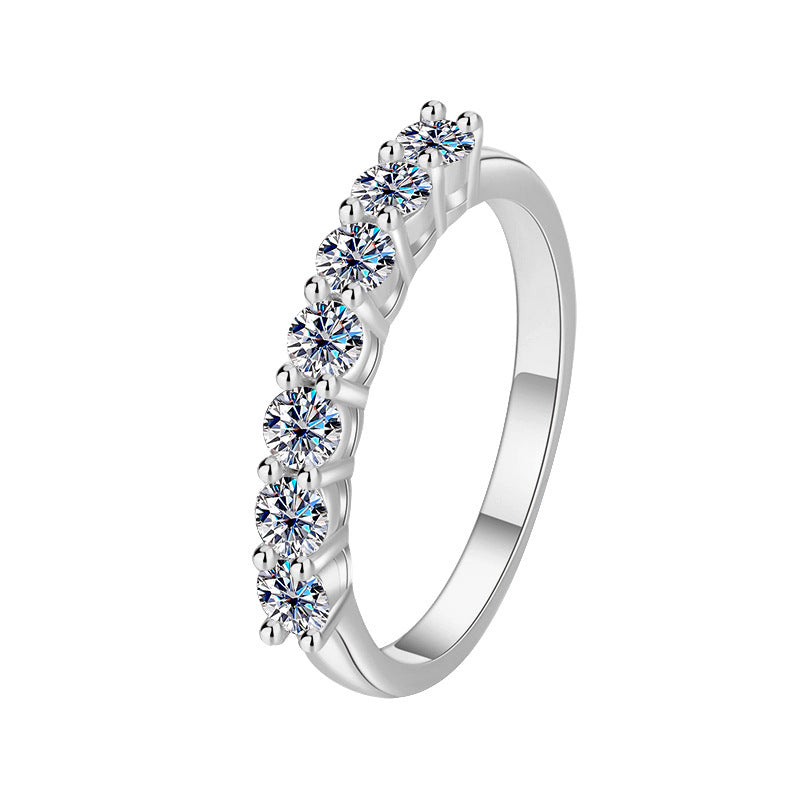 Moissanite Seven Princesses Ring – S925 Silver