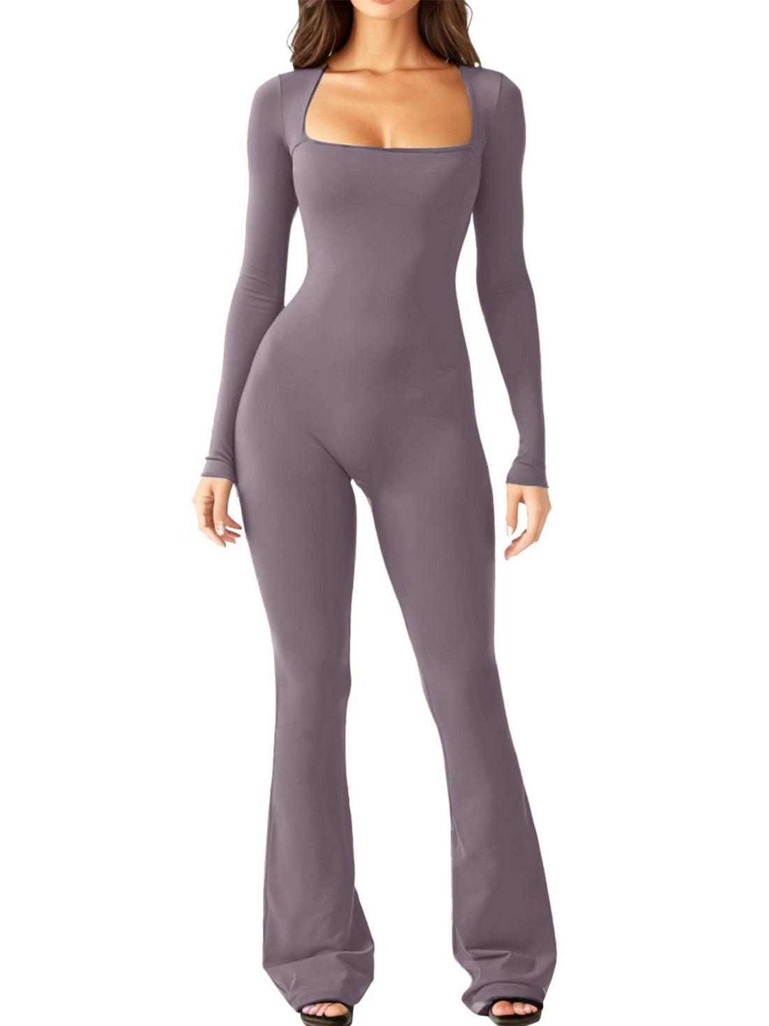 Shaping Wide Leg Jumpsuit – Tummy Control Long Sleeve