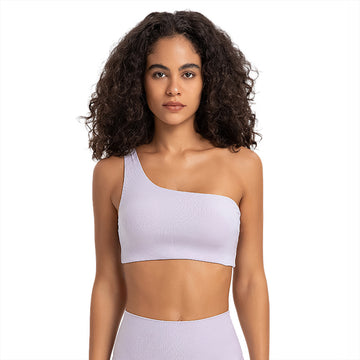 Ribbed Single Strap Sports Bra – Teardrop Hollow Back