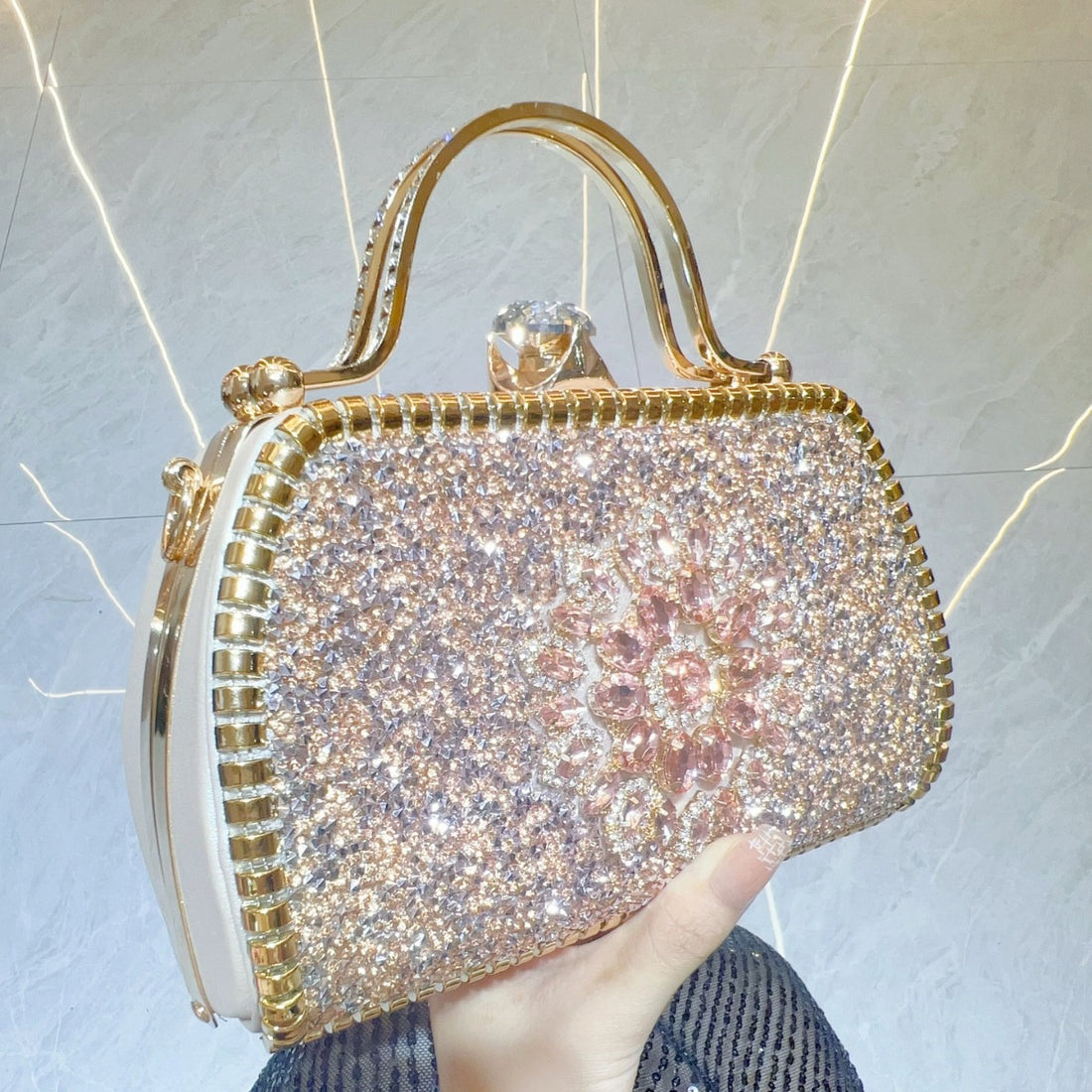 Rhinestone Evening Clutch – Sparkly Party Crossbody Bag