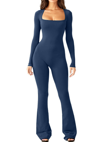 Shaping Wide Leg Jumpsuit – Tummy Control Long Sleeve