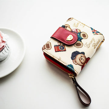 Bear wallet ladies handbag coin purse factory wholesale women wallet short wallet fashion