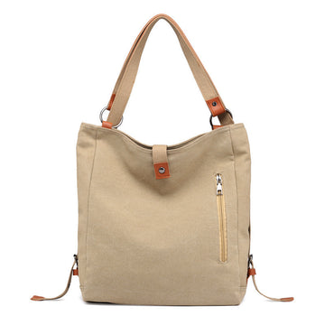 Custom casual canvas handbag retro canvas shoulder bag outing travel bag shopping bag mommy handbag