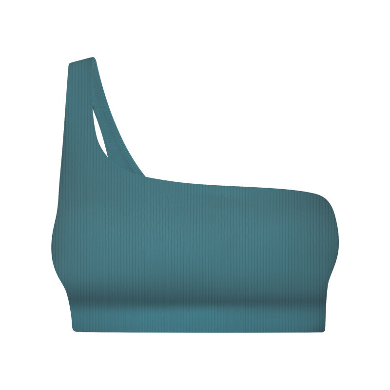 Ribbed Single Strap Sports Bra – Teardrop Hollow Back