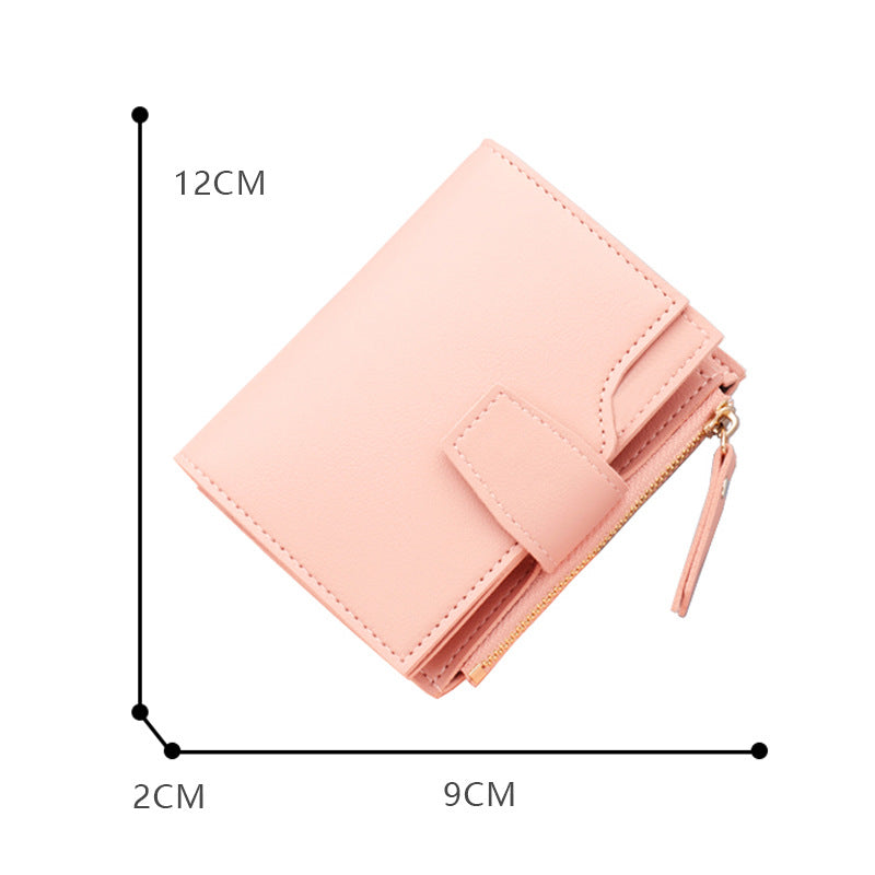 Short Trifold Leather Wallet – Compact Multi Card Slot