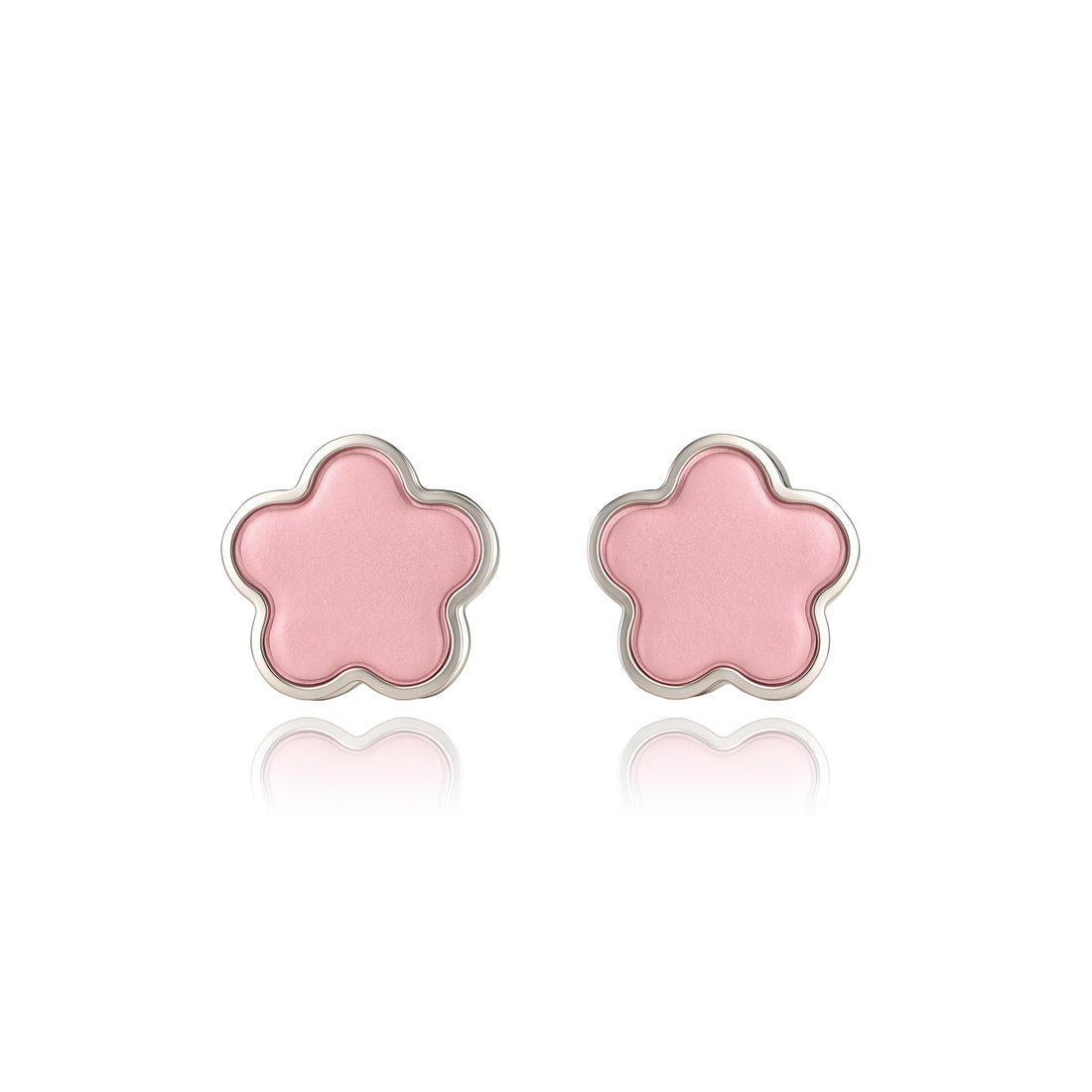 Gentle Flower Earrings – Light Blue Stainless Steel